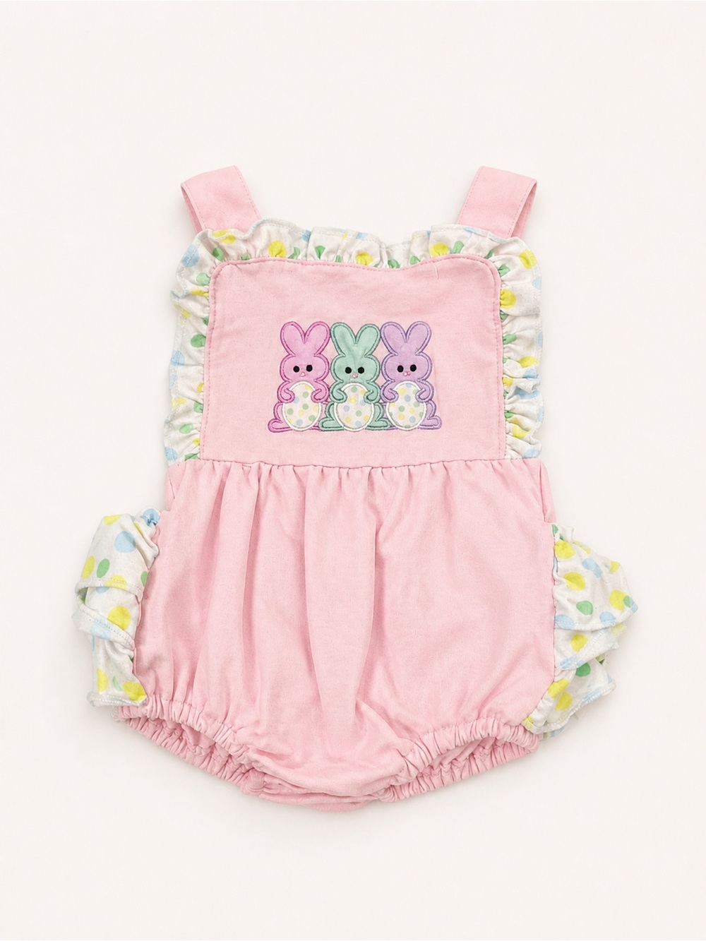 Pink Bunny Appliqué Romper for Kids